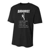 Arborist Tree Climber Lumberjack Youth Performance Sprint T-Shirt