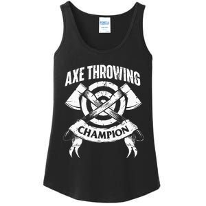 Axe Throwing Champion Funny Hatchet Thrower Lumberjack Ladies Essential Tank