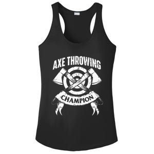 Axe Throwing Champion Funny Hatchet Thrower Lumberjack Ladies PosiCharge Competitor Racerback Tank