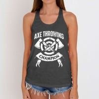 Axe Throwing Champion Funny Hatchet Thrower Lumberjack Women's Knotted Racerback Tank