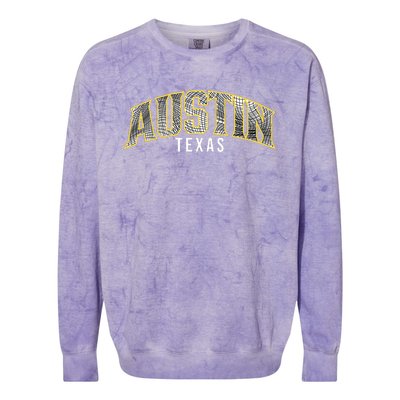 Austin Texas College Font Colorblast Crewneck Sweatshirt