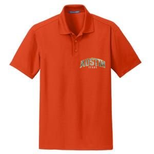 Austin Texas College Font Dry Zone Grid Polo