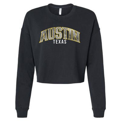Austin Texas College Font Cropped Pullover Crew