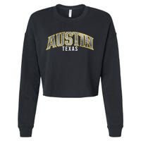 Austin Texas College Font Cropped Pullover Crew