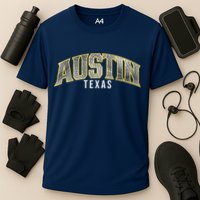 Austin Texas College Font Cooling Performance Crew T-Shirt