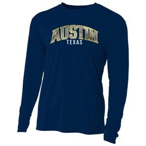 Austin Texas College Font Cooling Performance Long Sleeve Crew