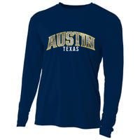 Austin Texas College Font Cooling Performance Long Sleeve Crew