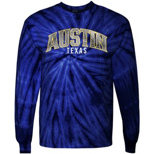 Austin Texas College Font Tie-Dye Long Sleeve Shirt