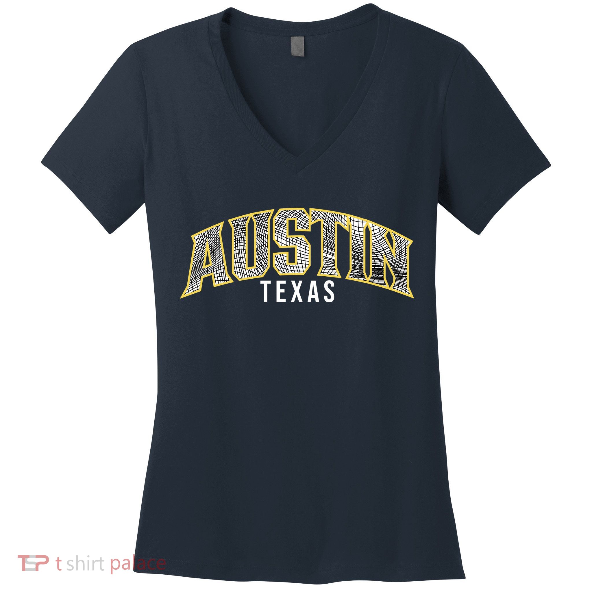 Austin Texas College Font Women's V-Neck T-Shirt