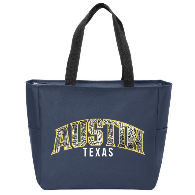 Austin Texas College Font Zip Tote Bag