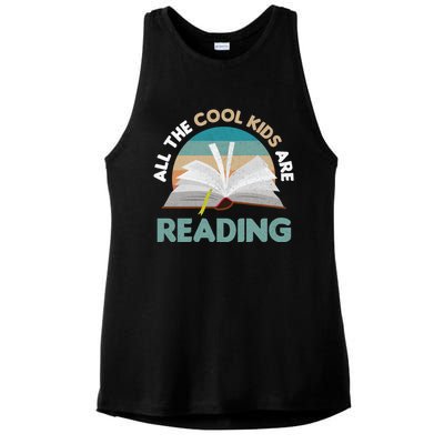 All The Cool Are Reading Read Books Reader Funny Gift Ladies PosiCharge Tri-Blend Wicking Tank