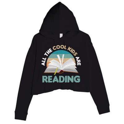 All The Cool Are Reading Read Books Reader Funny Gift Crop Fleece Hoodie