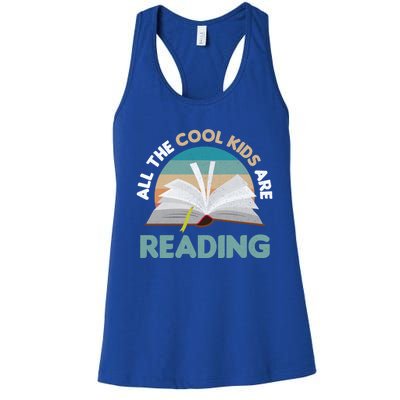 All The Cool Are Reading Read Books Reader Funny Gift Women's Racerback Tank