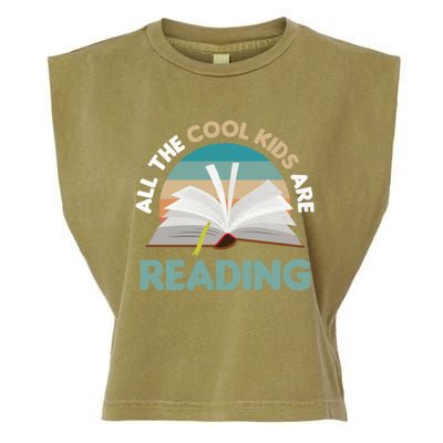 All The Cool Are Reading Read Books Reader Funny Gift Garment-Dyed Women's Muscle Tee