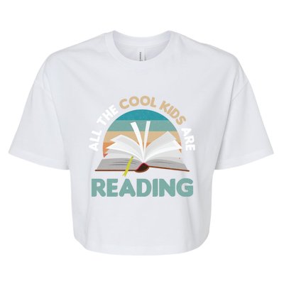 All The Cool Are Reading Read Books Reader Funny Gift Bella+Canvas Jersey Crop Tee