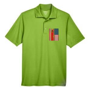 American Trucker Cool Gift Usa Big Rig Semi Trailer Truck Driver Great Gift Men's Origin Performance Pique Polo