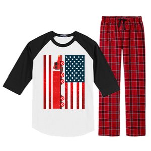 American Trucker Cool Gift Usa Big Rig Semi Trailer Truck Driver Great Gift Raglan Sleeve Pajama Set