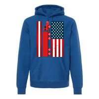 American Trucker Cool Gift Usa Big Rig Semi Trailer Truck Driver Great Gift Premium Hoodie