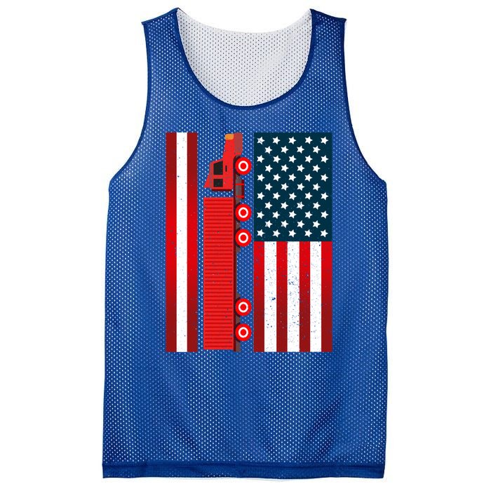 American Trucker Cool Gift Usa Big Rig Semi Trailer Truck Driver Great Gift Mesh Reversible Basketball Jersey Tank