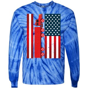 American Trucker Cool Gift Usa Big Rig Semi Trailer Truck Driver Great Gift Tie-Dye Long Sleeve Shirt