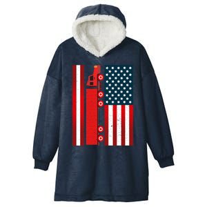 American Trucker Cool Gift Usa Big Rig Semi Trailer Truck Driver Great Gift Hooded Wearable Blanket