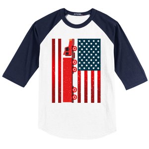 American Trucker Cool Gift Usa Big Rig Semi Trailer Truck Driver Great Gift Baseball Sleeve Shirt