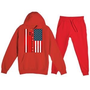 American Trucker Cool Gift Usa Big Rig Semi Trailer Truck Driver Great Gift Premium Hooded Sweatsuit Set