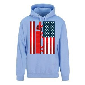 American Trucker Cool Gift Usa Big Rig Semi Trailer Truck Driver Great Gift Unisex Surf Hoodie