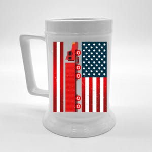 American Trucker Cool Gift Usa Big Rig Semi Trailer Truck Driver Great Gift Beer Stein