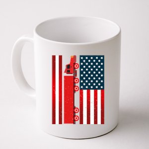 American Trucker Cool Gift Usa Big Rig Semi Trailer Truck Driver Great Gift Coffee Mug