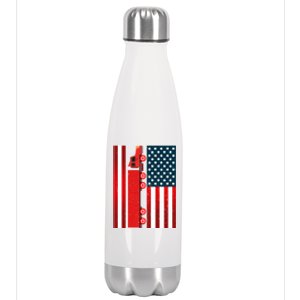 American Trucker Cool Gift Usa Big Rig Semi Trailer Truck Driver Great Gift Stainless Steel Insulated Water Bottle