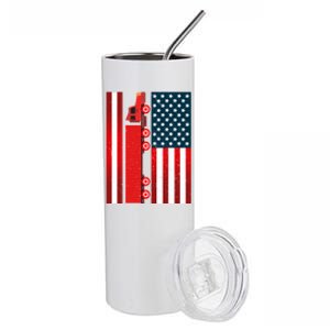 American Trucker Cool Gift Usa Big Rig Semi Trailer Truck Driver Great Gift Stainless Steel Tumbler