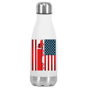 American Trucker Cool Gift Usa Big Rig Semi Trailer Truck Driver Great Gift Stainless Steel Insulated Water Bottle