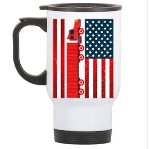 American Trucker Cool Gift Usa Big Rig Semi Trailer Truck Driver Great Gift Stainless Steel Travel Mug