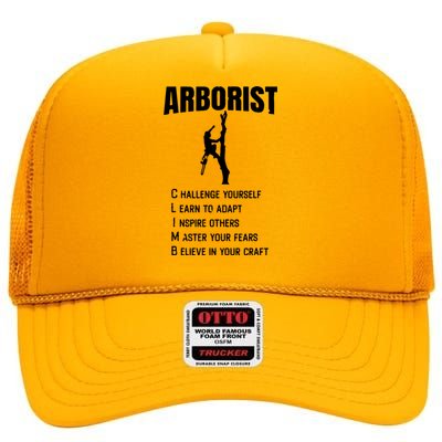 Arborist Tree Climber Lumberjack High Crown Mesh Back Trucker Hat