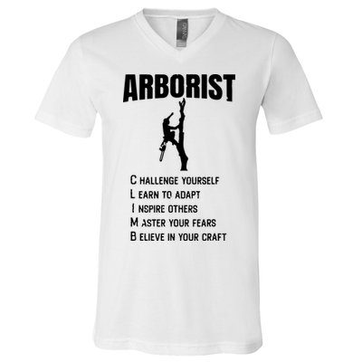 Arborist Tree Climber Lumberjack V-Neck T-Shirt
