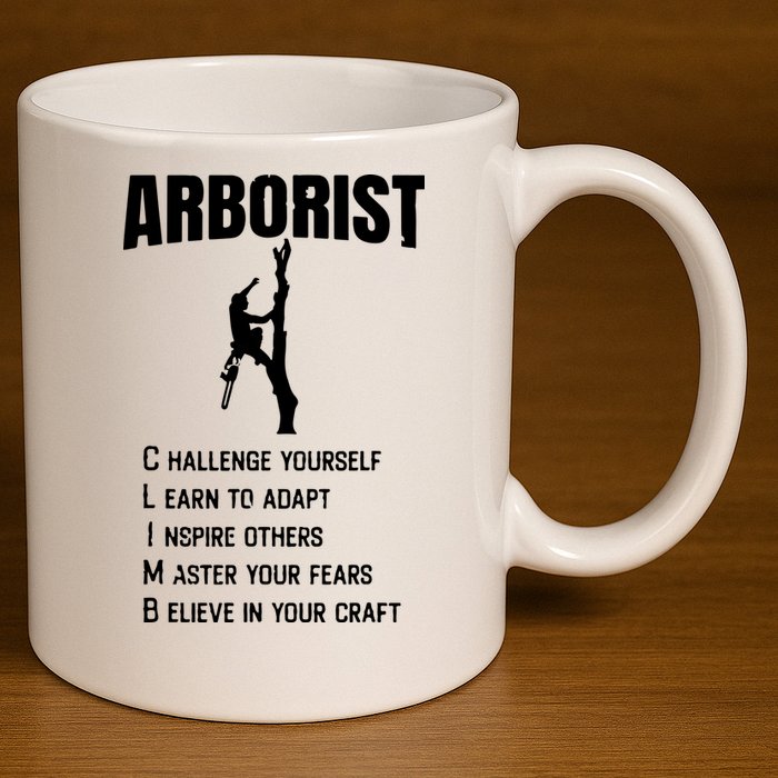 Arborist Tree Climber Lumberjack 11oz C Handle Ceramic Mug