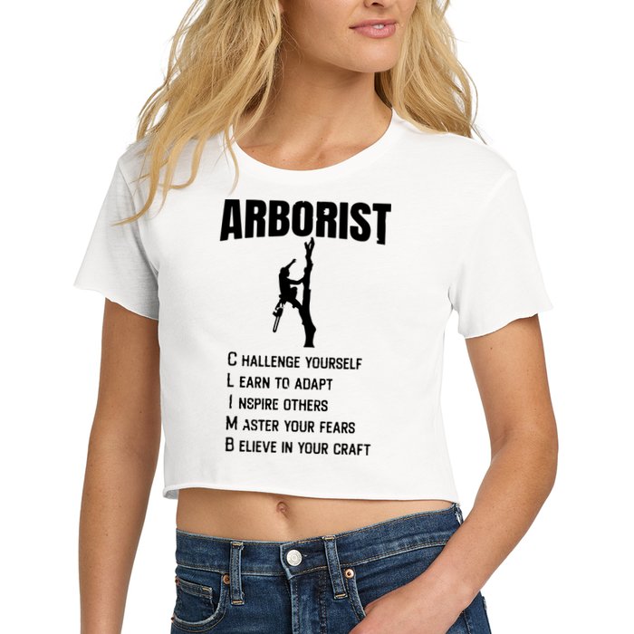 Arborist Tree Climber Lumberjack Women's Crop Top Tee
