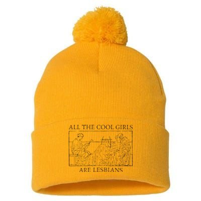 All The Cool Are Lesbians Sapphic Sappho Pom Pom 12in Knit Beanie