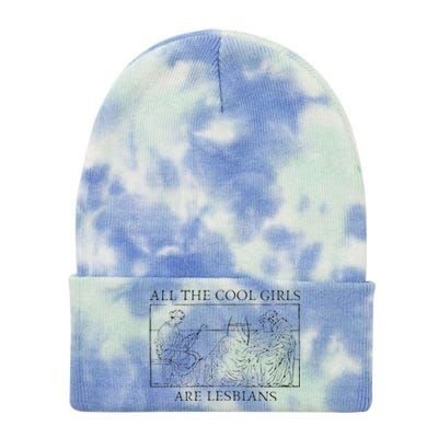 All The Cool Are Lesbians Sapphic Sappho Tie Dye 12in Knit Beanie