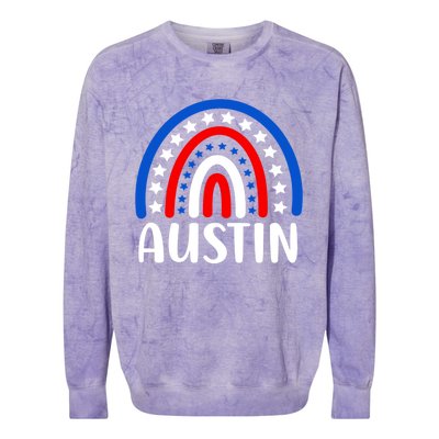 Austin Texas Cool Gift I Love Austin Texas Usa Gift Colorblast Crewneck Sweatshirt