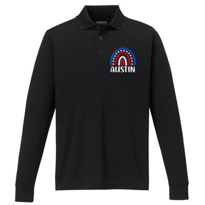 Austin Texas Cool Gift I Love Austin Texas Usa Gift Performance Long Sleeve Polo