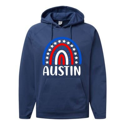 Austin Texas Cool Gift I Love Austin Texas Usa Gift Performance Fleece Hoodie