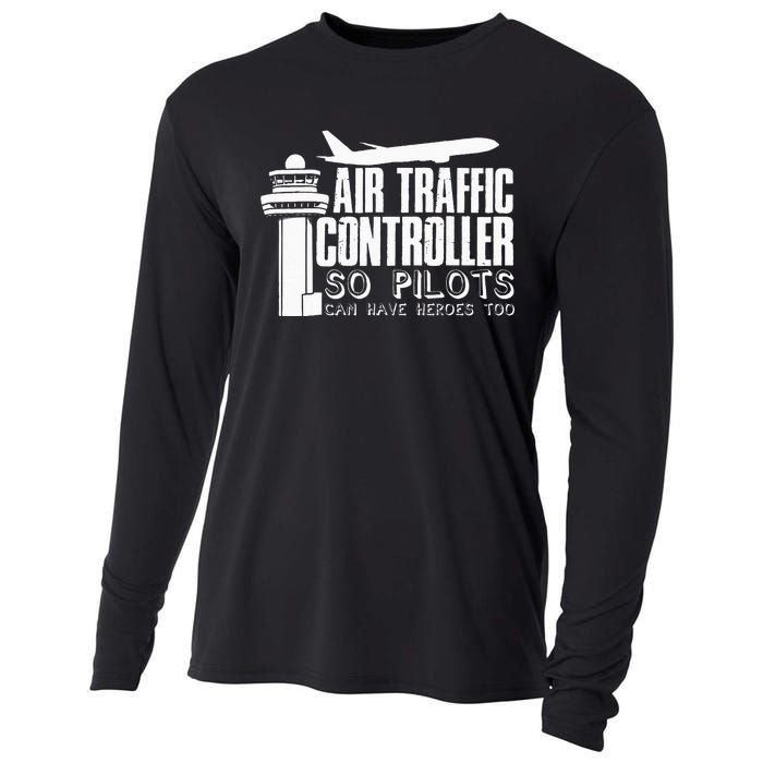 Air Traffic Controller Joke Pilot Saying Flight Control Cooling Performance Long Sleeve Crew