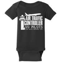 Air Traffic Controller Joke Pilot Saying Flight Control Baby Bodysuit