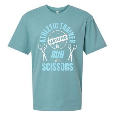 Athletic Trainer Certified to Run with Scissors AT Student Sueded Cloud Jersey T-Shirt