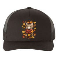 Autumn Themed Cute Cat Fall Breeze Kitten Cat Lover Yupoong Adult 5-Panel Trucker Hat