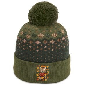 Autumn Themed Cute Cat Fall Breeze Kitten Cat Lover The Baniff Cuffed Pom Beanie