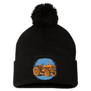 Allis Tractor Chalmers D17 Pom Pom 12in Knit Beanie