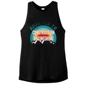 Addicted To Construction Engineering College Major Gift Meaningful Gift Ladies PosiCharge Tri-Blend Wicking Tank